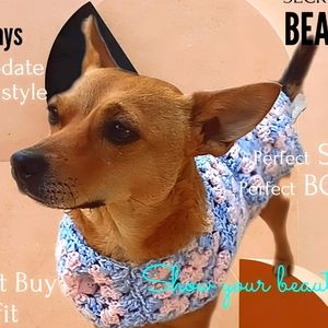 Hand made new crochet dog jacket